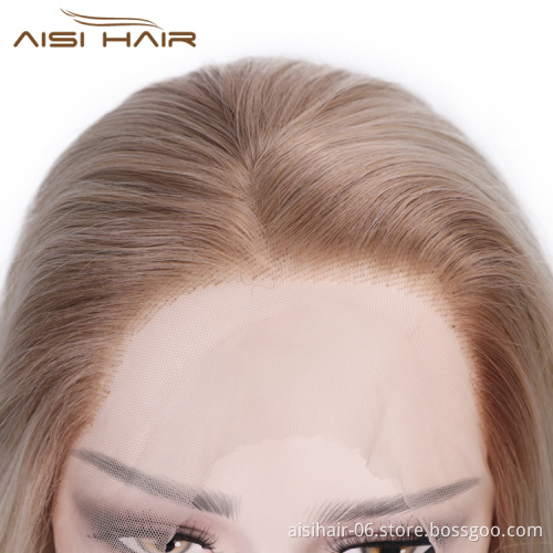 Blonde Lace Front Wigs Heat Resistant Long Silky Straight Synthetic Fiber Wigs For Black White Women Cosplay Party